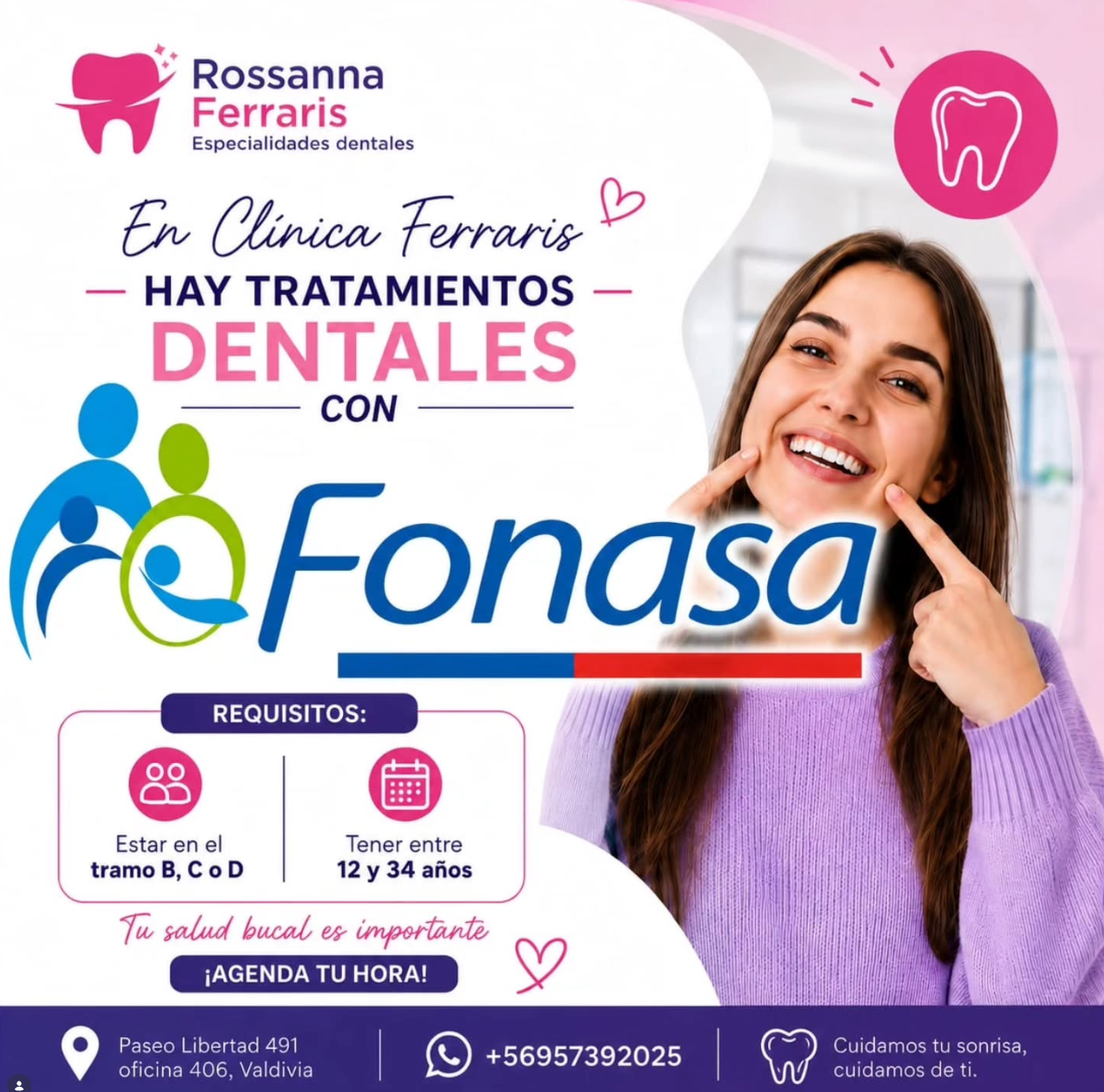 Atención dental con Fonasa en Clínica Ferraris